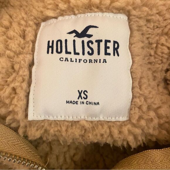 Hollister Half Zip Sherpa Pullover Women's Size XS Oversized with Pockets - Picture 5 of 8